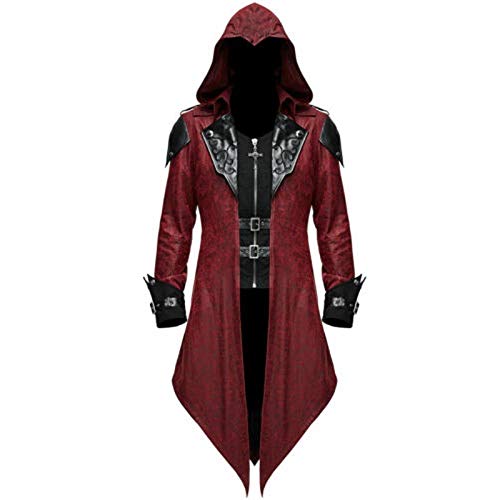 YBIRAL Herren Vintage Gothic Steampunk Jacke Viktorianischen Langer Mantel Karneval Party Cosplay Kostüm Smoking Jacke mit Kapuze Uniform YBIRAL Herren Vintage Gothic Steampunk Jacke Viktorianischen Langer Mantel Karneval Party Cosplay Kostüm Smoking Jacke mit Kapuze Uniform von YBIRAL