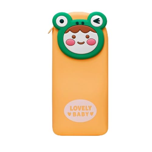 YBNKKUXKN Federmäppchen, Silikon, Federmäppchen, große Kapazität, 3D-Motiv „Lovely Monsters“, Federmäppchen for den Schulanfang, for Jungen und Mädchen im Teenageralter(Geel) von YBNKKUXKN