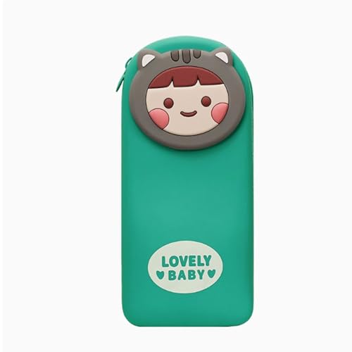 YBNKKUXKN Federmäppchen, Silikon, Federmäppchen, große Kapazität, 3D-Motiv „Lovely Monsters“, Federmäppchen for den Schulanfang, for Jungen und Mädchen im Teenageralter(Light Green) von YBNKKUXKN