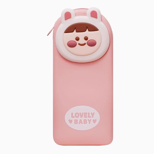 YBNKKUXKN Federmäppchen, Silikon, Federmäppchen, große Kapazität, 3D-Motiv „Lovely Monsters“, Federmäppchen for den Schulanfang, for Jungen und Mädchen im Teenageralter(Rose) von YBNKKUXKN