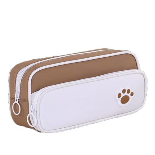 YBNKKUXKN Federmäppchen for den Schulanfang, großes Fassungsvermögen, Federmäppchen, ästhetische Stifttasche, Büro-Schreibwaren-Organizer, multifunktionale Federtasche(Bruin) von YBNKKUXKN