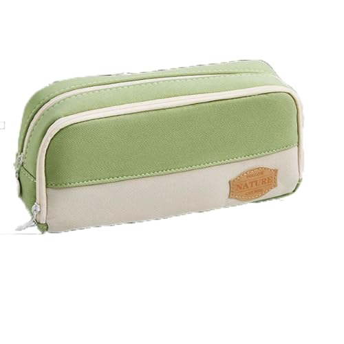 YBNKKUXKN Federmäppchen for den Schulanfang, großes Fassungsvermögen, doppellagig, einfacher Büro-Schreibwaren-Organizer for Mädchen(Groen) von YBNKKUXKN