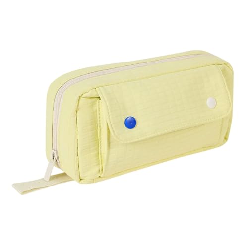 YBNKKUXKN Federmäppchen mit Brotgitter, ästhetisch, große Kapazität, Federmäppchen for Frauen, Make-up-Tasche, Schulbedarf for Schüler(Geel) von YBNKKUXKN