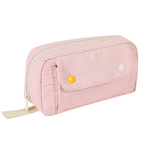 YBNKKUXKN Federmäppchen mit Brotgitter, ästhetisch, große Kapazität, Federmäppchen for Frauen, Make-up-Tasche, Schulbedarf for Schüler(Rose) von YBNKKUXKN