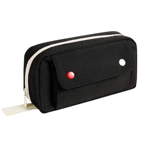 YBNKKUXKN Federmäppchen mit Brotgitter, ästhetisch, große Kapazität, Federmäppchen for Frauen, Make-up-Tasche, Schulbedarf for Schüler(Svart) von YBNKKUXKN
