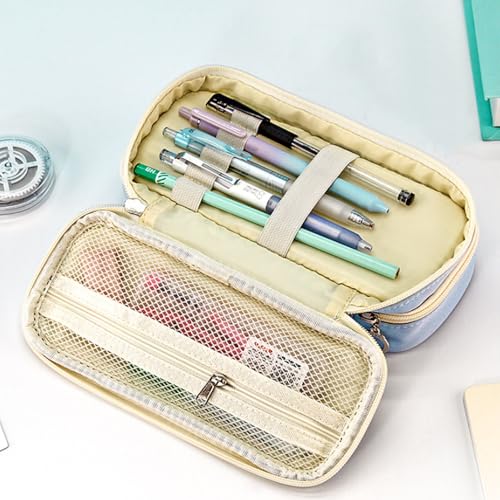 YBNKKUXKN Federmäppchen mit großem Fassungsvermögen for Büro, Hochschule, Schule, große Aufbewahrungstasche mit hoher Kapazität, Beutelhalter, Box-Organizer(Rose) von YBNKKUXKN