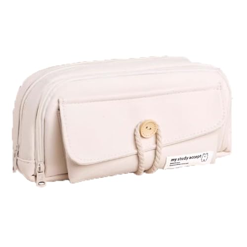 YBNKKUXKN Federmäppchen mit großem Fassungsvermögen for den Schulanfang, mehrlagige Schreibwarentasche, einfaches Federmäppchen zur Aufbewahrung Kleiner Schreibwaren(Blanc) von YBNKKUXKN