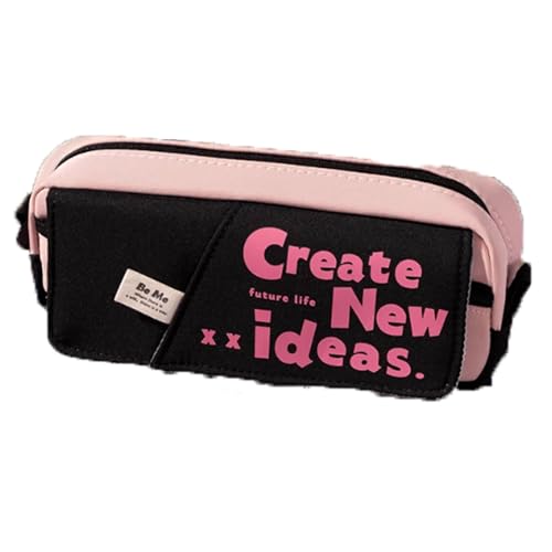 YBNKKUXKN Federmäppchen mit großer Kapazität, Retro-Schreibwarentasche, for Schule, College, Büro, Organizer for Teenager, Mädchen, Erwachsene, Studenten(Svart) von YBNKKUXKN