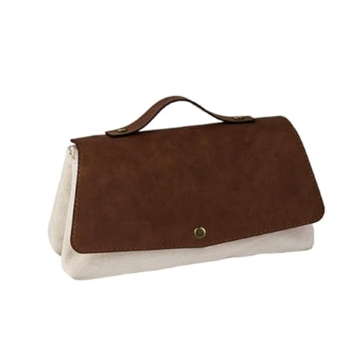 YBNKKUXKN Großes Federmäppchen, Federtasche, Federtasche, weit öffnend, Federmäppchen, Organizer mit Reißverschluss, Schulbedarf for Teenager-Mädchen(Beige) von YBNKKUXKN