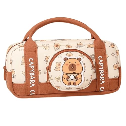 YBNKKUXKN Großes Federmäppchen, extra große Federtasche, weiche Federtasche, Organizer mit Reißverschluss, Schulbedarf for Teenager-Mädchen(Capybara) von YBNKKUXKN