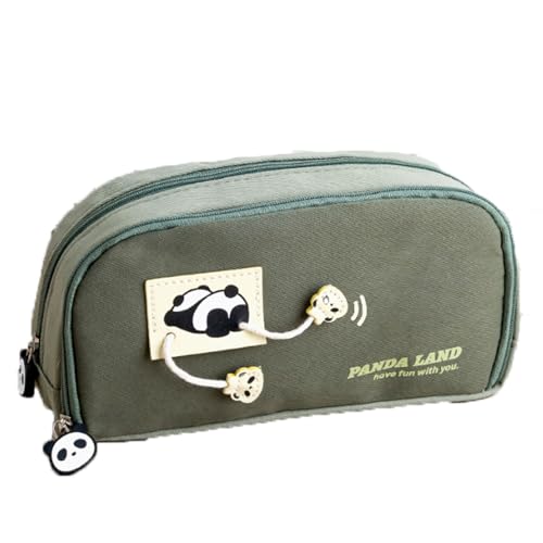 YBNKKUXKN Großes Federmäppchen, niedliche Federtasche mit 3 Fächern, weit öffnender Stiftetasche-Organizer mit Reißverschluss for Mädchen und Frauen(Groen) von YBNKKUXKN