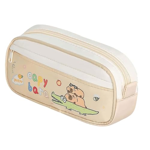 YBNKKUXKN Niedliche Federmäppchen-Tasche, Stiftebox, Organizer-Tasche for Büro, Arbeitsplatzbedarf, Schreibtischzubehör, große Kapazität, tragbar(Crocodile) von YBNKKUXKN