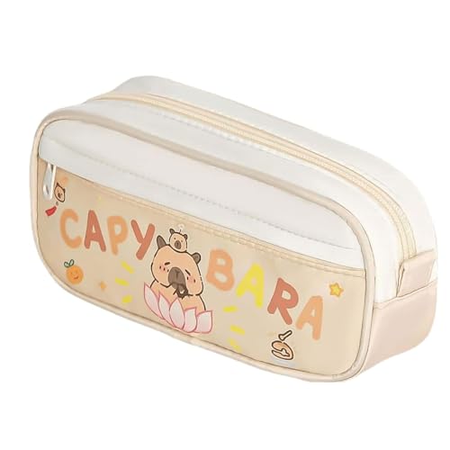 YBNKKUXKN Niedliche Federmäppchen-Tasche, Stiftebox, Organizer-Tasche for Büro, Arbeitsplatzbedarf, Schreibtischzubehör, große Kapazität, tragbar(Lotus) von YBNKKUXKN