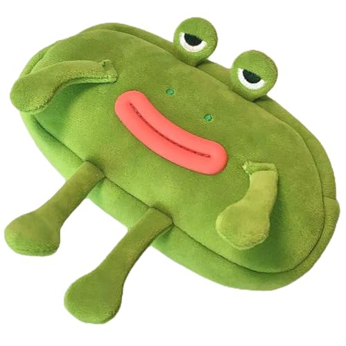 YBNKKUXKN Niedliches Federmäppchen mit großem Mund, Frosch-Stiftetasche, große Federtasche mit Reißverschluss, Aufbewahrung von Schreibwaren und Organizer for den Schulanfang von YBNKKUXKN