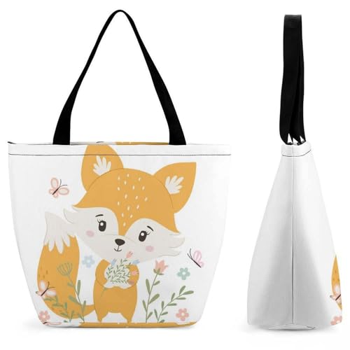 Cartoon Damen Handtasche Shopper Umhängetasche Schultertasche Tragetasche Mit Reißverschluss 28.5x18x32.5cm von YBQLNP