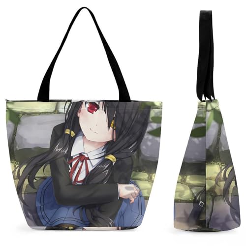 Cartoon-Mädchen Damen Handtasche Shopper Umhängetasche Schultertasche Tragetasche Mit Reißverschluss 28.5x18x32.5cm von YBQLNP