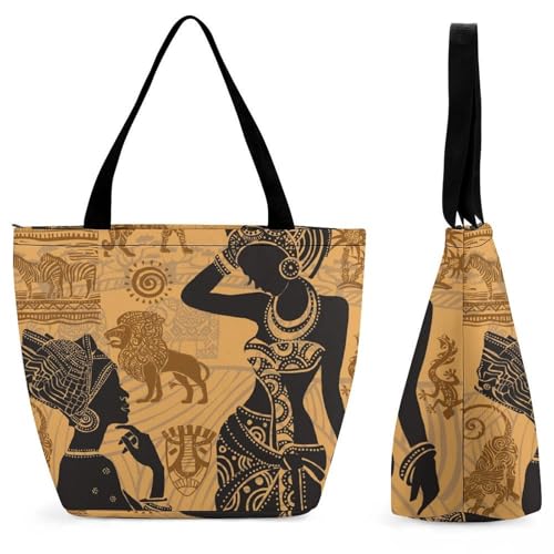 YBQLNP Ägyptische Damen Handtasche Shopper Umhängetasche Schultertasche Tragetasche Mit Reißverschluss 28.5x18x32.5cm von YBQLNP