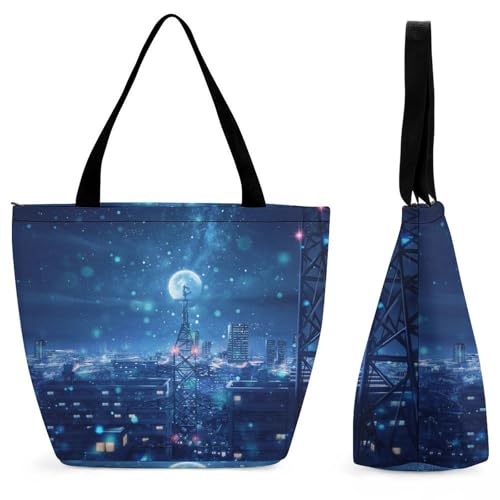 YBQLNP Anime-Mädchen Damen Handtasche Shopper Umhängetasche Schultertasche Tragetasche Mit Reißverschluss 28.5x18x32.5cm von YBQLNP