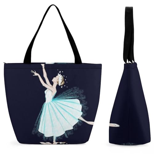 YBQLNP Ballett Mädchen Damen Handtasche Shopper Umhängetasche Schultertasche Tragetasche Mit Reißverschluss 28.5x18x32.5cm YBQLNP Ballett Mädchen Damen Handtasche Shopper Umhängetasche Schultertasche Tragetasche Mit Reißverschluss 28.5x18x32.5cm von YBQLNP