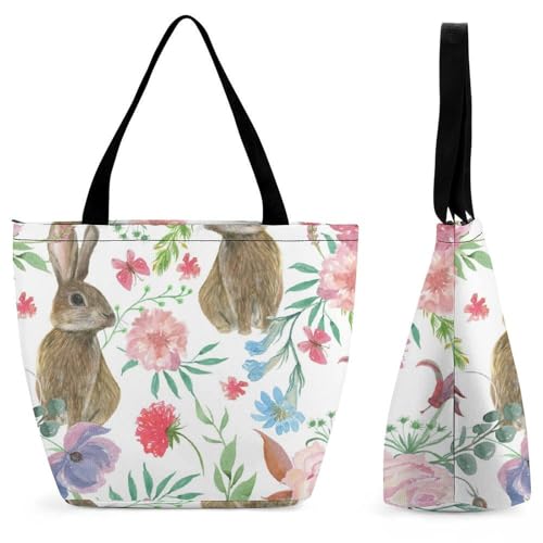YBQLNP Blumen Schmetterling Damen Handtasche Shopper Umhängetasche Schultertasche Tragetasche Mit Reißverschluss 28.5x18x32.5cm von YBQLNP