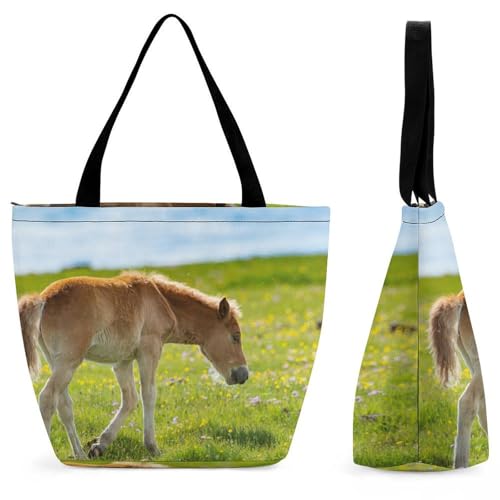 YBQLNP Braunes Damen Handtasche Shopper Umhängetasche Schultertasche Tragetasche Mit Reißverschluss 28.5x18x32.5cm von YBQLNP