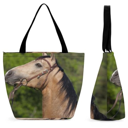 YBQLNP Braunes Damen Handtasche Shopper Umhängetasche Schultertasche Tragetasche Mit Reißverschluss 28.5x18x32.5cm von YBQLNP