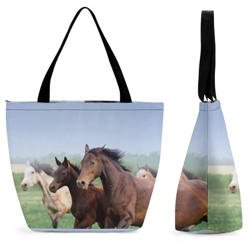 YBQLNP Damen Handtasche Shopper Umhängetasche Schultertasche Tragetasche Mit Reißverschluss 28.5x18x32.5cm von YBQLNP