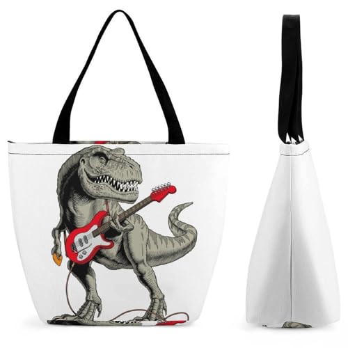 YBQLNP Dinosaurier Damen Handtasche Shopper Umhängetasche Schultertasche Tragetasche Mit Reißverschluss 28.5x18x32.5cm von YBQLNP
