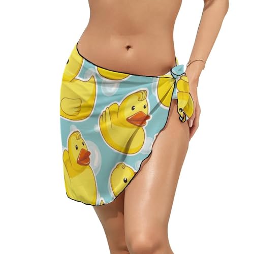 YBQLNP Ente Damen Sarong Pareo Bikini Vertuschen Cover Up Strandtuch Wickelrock Badeanzug von YBQLNP