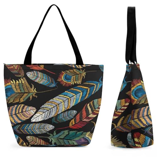 YBQLNP Farbe Federn Damen Handtasche Shopper Umhängetasche Schultertasche Tragetasche Mit Reißverschluss 28.5x18x32.5cm YBQLNP Farbe Federn Damen Handtasche Shopper Umhängetasche Schultertasche Tragetasche Mit Reißverschluss 28.5x18x32.5cm von YBQLNP