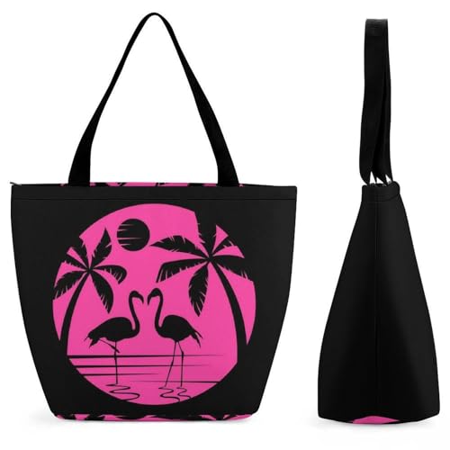 YBQLNP Flamingo Damen Handtasche Shopper Umhängetasche Schultertasche Tragetasche Mit Reißverschluss 28.5x18x32.5cm YBQLNP Flamingo Damen Handtasche Shopper Umhängetasche Schultertasche Tragetasche Mit Reißverschluss 28.5x18x32.5cm von YBQLNP