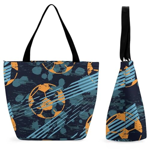 YBQLNP Fußball Damen Handtasche Shopper Umhängetasche Schultertasche Tragetasche Mit Reißverschluss 28.5x18x32.5cm von YBQLNP