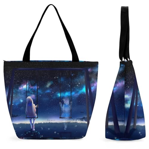 YBQLNP Galaxie-Mädchen Damen Handtasche Shopper Umhängetasche Schultertasche Tragetasche Mit Reißverschluss 28.5x18x32.5cm von YBQLNP