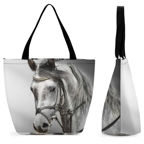 YBQLNP Grau Damen Handtasche Shopper Umhängetasche Schultertasche Tragetasche Mit Reißverschluss 28.5x18x32.5cm von YBQLNP