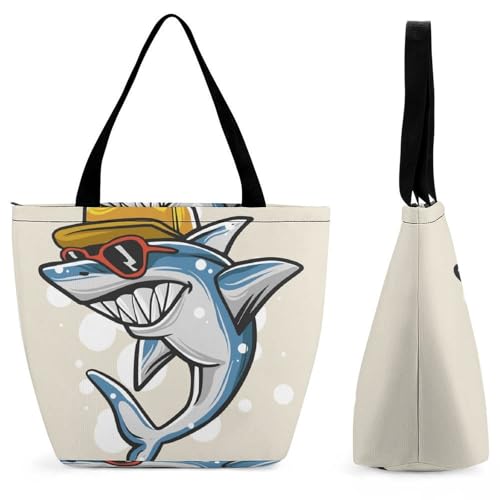 YBQLNP Hai-Sonnenbrille Damen Handtasche Shopper Umhängetasche Schultertasche Tragetasche Mit Reißverschluss 28.5x18x32.5cm YBQLNP Hai-Sonnenbrille Damen Handtasche Shopper Umhängetasche Schultertasche Tragetasche Mit Reißverschluss 28.5x18x32.5cm von YBQLNP