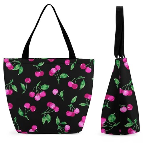YBQLNP Kirsche Damen Handtasche Shopper Umhängetasche Schultertasche Tragetasche Mit Reißverschluss 28.5x18x32.5cm YBQLNP Kirsche Damen Handtasche Shopper Umhängetasche Schultertasche Tragetasche Mit Reißverschluss 28.5x18x32.5cm von YBQLNP