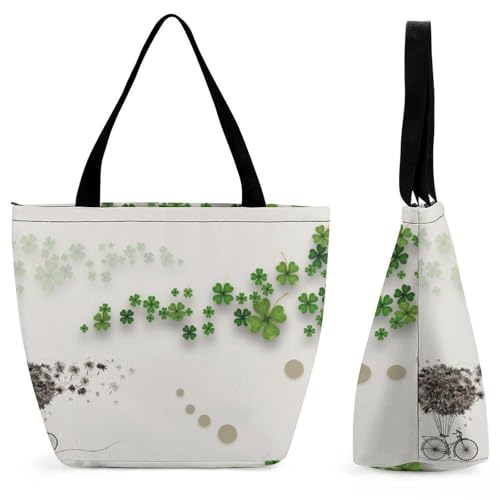 YBQLNP Klee Fahrrad Damen Handtasche Shopper Umhängetasche Schultertasche Tragetasche Mit Reißverschluss 28.5x18x32.5cm von YBQLNP