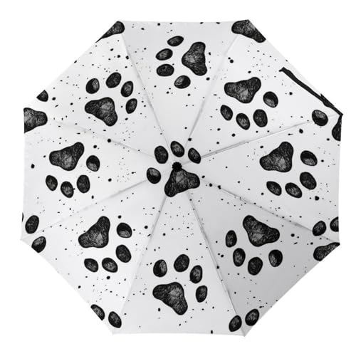 YBQLNP Kompakter Reise Regenschirm Schwarze Pfote Taschenschirm Automatisch Auf Und Zu Faltbarer Sonnenschirm von YBQLNP