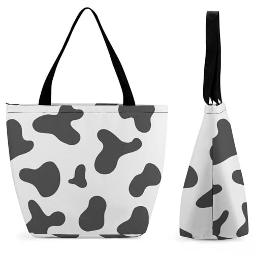 YBQLNP Kuh Damen Handtasche Shopper Umhängetasche Schultertasche Tragetasche Mit Reißverschluss 28.5x18x32.5cm YBQLNP Kuh Damen Handtasche Shopper Umhängetasche Schultertasche Tragetasche Mit Reißverschluss 28.5x18x32.5cm von YBQLNP