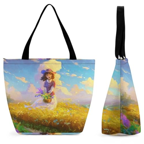 YBQLNP Mädchen Blume Damen Handtasche Shopper Umhängetasche Schultertasche Tragetasche Mit Reißverschluss 28.5x18x32.5cm YBQLNP Mädchen Blume Damen Handtasche Shopper Umhängetasche Schultertasche Tragetasche Mit Reißverschluss 28.5x18x32.5cm von YBQLNP
