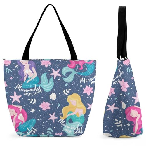 YBQLNP Meerjungfrau Damen Handtasche Shopper Umhängetasche Schultertasche Tragetasche Mit Reißverschluss 28.5x18x32.5cm YBQLNP Meerjungfrau Damen Handtasche Shopper Umhängetasche Schultertasche Tragetasche Mit Reißverschluss 28.5x18x32.5cm von YBQLNP