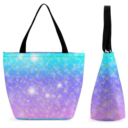 YBQLNP Meerjungfrau Schwanz Damen Handtasche Shopper Umhängetasche Schultertasche Tragetasche Mit Reißverschluss 28.5x18x32.5cm YBQLNP Meerjungfrau Schwanz Damen Handtasche Shopper Umhängetasche Schultertasche Tragetasche Mit Reißverschluss 28.5x18x32.5cm von YBQLNP