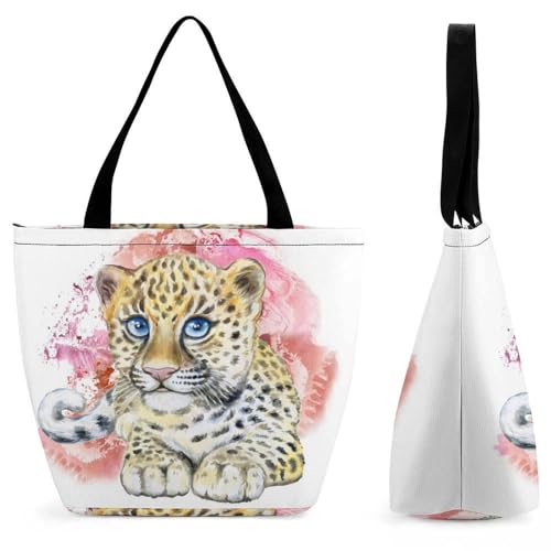 YBQLNP Niedlicher Leopard Damen Handtasche Shopper Umhängetasche Schultertasche Tragetasche Mit Reißverschluss 28.5x18x32.5cm YBQLNP Niedlicher Leopard Damen Handtasche Shopper Umhängetasche Schultertasche Tragetasche Mit Reißverschluss 28.5x18x32.5cm von YBQLNP