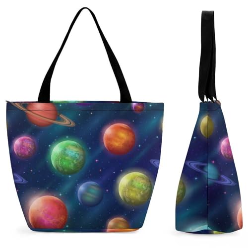 YBQLNP Planet Planet Damen Handtasche Shopper Umhängetasche Schultertasche Tragetasche Mit Reißverschluss 28.5x18x32.5cm YBQLNP Planet Planet Damen Handtasche Shopper Umhängetasche Schultertasche Tragetasche Mit Reißverschluss 28.5x18x32.5cm von YBQLNP