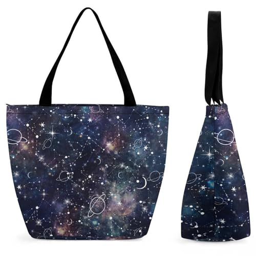 YBQLNP Planet Stern Weltraum Damen Handtasche Shopper Umhängetasche Schultertasche Tragetasche Mit Reißverschluss 28.5x18x32.5cm YBQLNP Planet Stern Weltraum Damen Handtasche Shopper Umhängetasche Schultertasche Tragetasche Mit Reißverschluss 28.5x18x32.5cm von YBQLNP