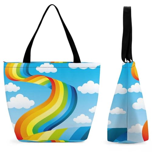 YBQLNP Regenbogen Damen Handtasche Shopper Umhängetasche Schultertasche Tragetasche Mit Reißverschluss 28.5x18x32.5cm YBQLNP Regenbogen Damen Handtasche Shopper Umhängetasche Schultertasche Tragetasche Mit Reißverschluss 28.5x18x32.5cm von YBQLNP