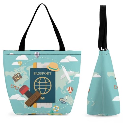 YBQLNP Reisen Damen Handtasche Shopper Umhängetasche Schultertasche Tragetasche Mit Reißverschluss 28.5x18x32.5cm von YBQLNP