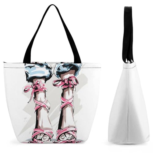 YBQLNP Rosa High Heels Damen Handtasche Shopper Umhängetasche Schultertasche Tragetasche Mit Reißverschluss 28.5x18x32.5cm YBQLNP Rosa High Heels Damen Handtasche Shopper Umhängetasche Schultertasche Tragetasche Mit Reißverschluss 28.5x18x32.5cm von YBQLNP