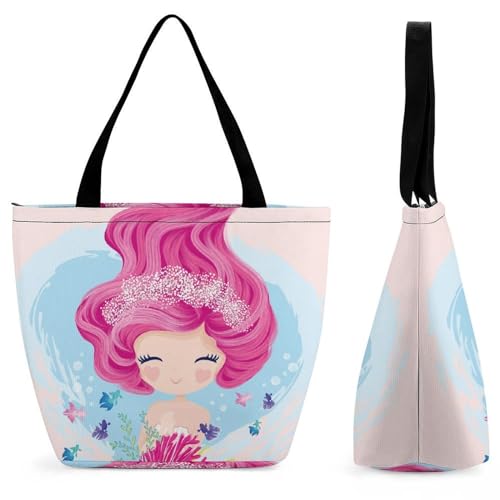 YBQLNP Rosa Meerjungfrau Mädchen Damen Handtasche Shopper Umhängetasche Schultertasche Tragetasche Mit Reißverschluss 28.5x18x32.5cm YBQLNP Rosa Meerjungfrau Mädchen Damen Handtasche Shopper Umhängetasche Schultertasche Tragetasche Mit Reißverschluss 28.5x18x32.5cm von YBQLNP