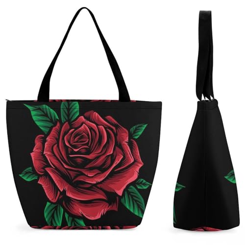 YBQLNP Rose Damen Handtasche Shopper Umhängetasche Schultertasche Tragetasche Mit Reißverschluss 28.5x18x32.5cm YBQLNP Rose Damen Handtasche Shopper Umhängetasche Schultertasche Tragetasche Mit Reißverschluss 28.5x18x32.5cm von YBQLNP